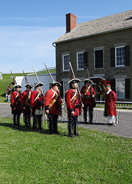 Forming up for inspection at Fort Ontario, 2014